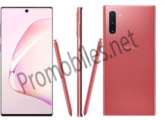 Rose Samsung Galaxy Note10 shows pre-announced in renders