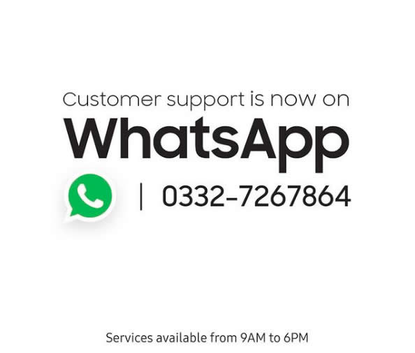 Samsung contact support is now available on WhatsApp